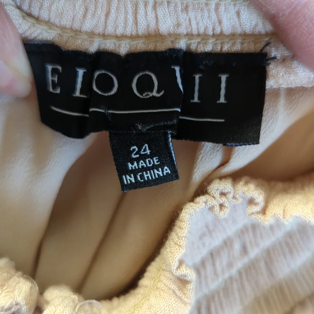 Eloquii Half Button Blouson Shift Dress Beige 24 casual bohemian summer plus - Picture 6 of 9
